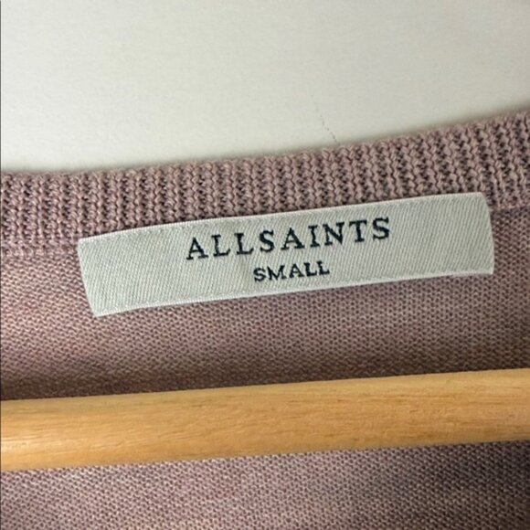 AllSaints Ridley Cowl Neck Cropped Sweater wool and cashmere blend Size Small - Picture 3 of 6